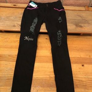 Nspire boutique pink rhinestone jeans size 9
